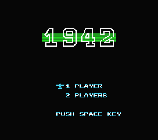1942 title screen for MSX
